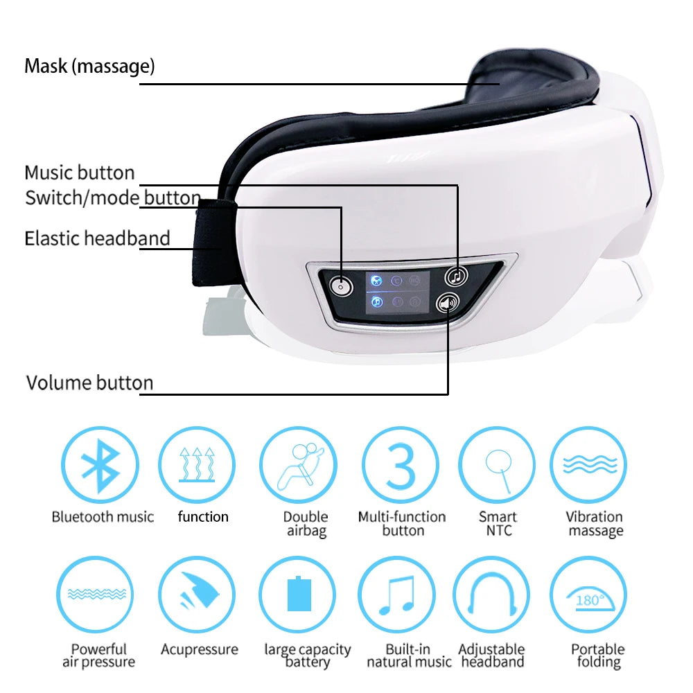 Smart Eye Massager with Heat & Music