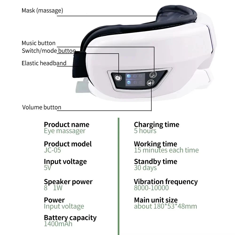 Smart Eye Massager with Heat & Music