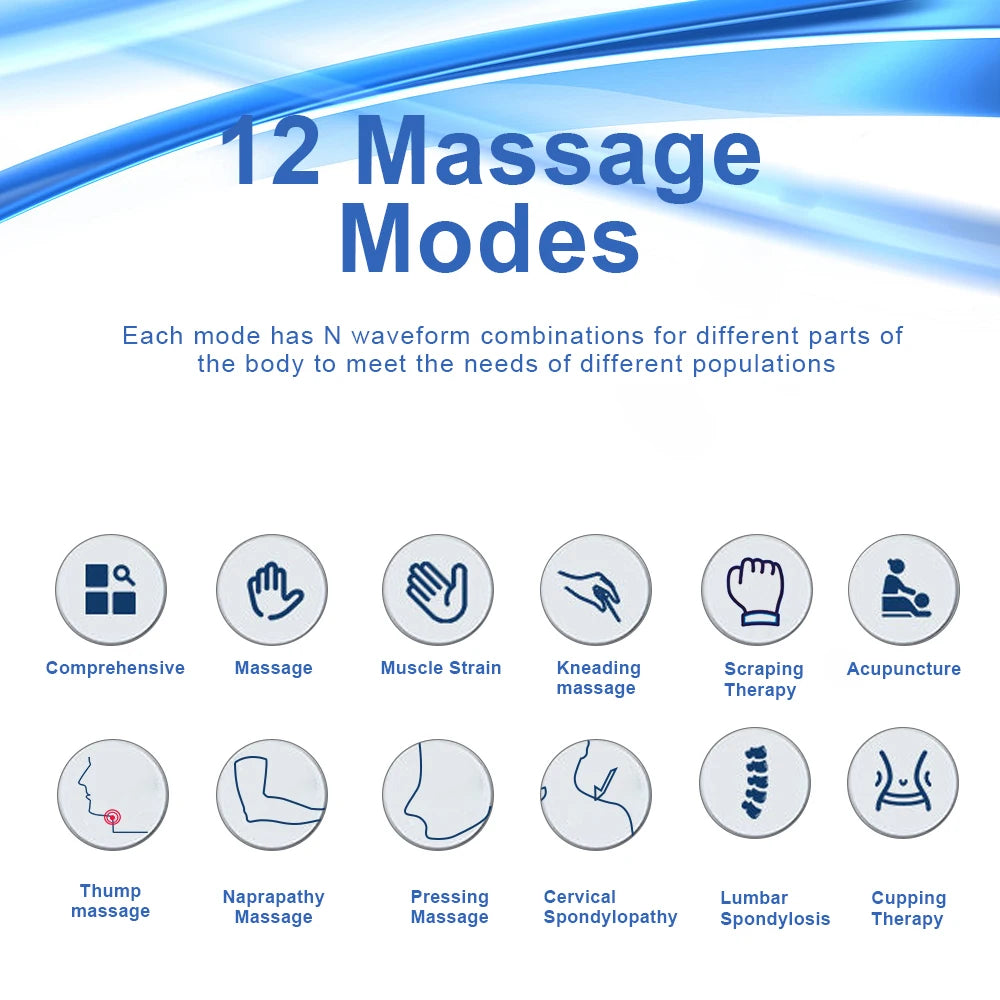 TENS & EMS Pulse Massager – 12 Modes for Pain Relief & Muscle Recovery